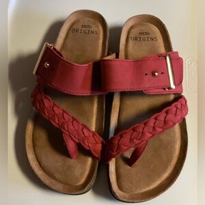Earth Origins Woman’s Red Leather Sandals Size 7 New  Price is Firm